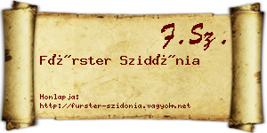 Fürster Szidónia névjegykártya
